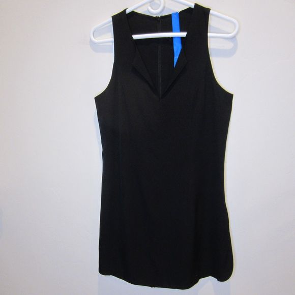 Kit and Ace black silk mini dress romper vneck-Sz 8 - Picture 1 of 5